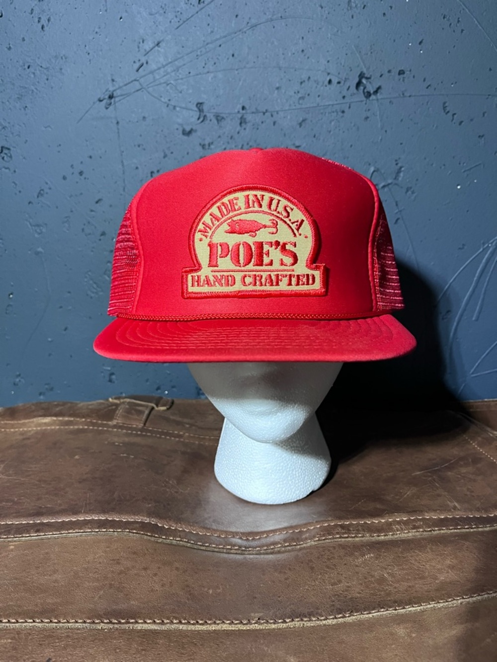 Poe’s Hand Crafted Red Trucker Hat - Made in USA